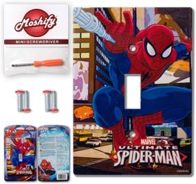 img 4 attached to 🕷 AmerTac Spiderman Wall Plate Light Switch Cover Bundle with Moshify Flathead Screwdriver (1 Pack)