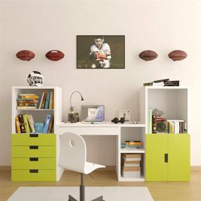 img 3 attached to 🏈 Set of 4 Metal Black Wallniture SPORTA Wall Mount Football Ball Holder Organization and Storage Rack