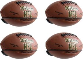 img 4 attached to 🏈 Set of 4 Metal Black Wallniture SPORTA Wall Mount Football Ball Holder Organization and Storage Rack