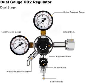 img 3 attached to 🍺 Ferroday Dual Gauge CO2 Draft Beer Regulator - Dual Stage Pressure Control for Kegerators & Homebrewing - CGA-320 CO2 Tank Compatibility - Dual Valve Precision - 0-3000PSI & 0-60 PSI Range