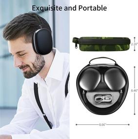 img 2 attached to Защитите и зарядите ваши AirPods Max с чехлом WIWU Camo Army Green - улучшенный умный чехол с режимом сна и долговременной работой