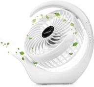 🔋 rechargeable mini desk fan - 3 speeds usb personal fan, portable small table quiet fan with long lasting battery, powerful wind - ideal for travel, camping, office, home logo