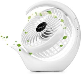 img 4 attached to 🔋 Rechargeable Mini Desk Fan - 3 Speeds USB Personal Fan, Portable Small Table Quiet Fan with Long Lasting Battery, Powerful Wind - Ideal for Travel, Camping, Office, Home