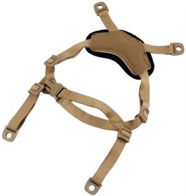 img 2 attached to 🔒 Helmet Chin Strap 4 Points: Strong & Secure Attachment for Tactical Fast/MICH/IBH Kevlar Bump Helmets, X-Nape Suspension System with Bolts and Screws in Black/Tan