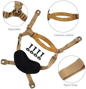 img 3 attached to 🔒 Helmet Chin Strap 4 Points: Strong & Secure Attachment for Tactical Fast/MICH/IBH Kevlar Bump Helmets, X-Nape Suspension System with Bolts and Screws in Black/Tan