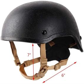 img 1 attached to 🔒 Helmet Chin Strap 4 Points: Strong & Secure Attachment for Tactical Fast/MICH/IBH Kevlar Bump Helmets, X-Nape Suspension System with Bolts and Screws in Black/Tan