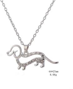 img 2 attached to Dachshund Crystal Pendant Necklace Jewelry