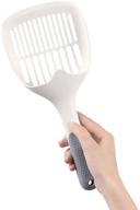 🐾 dual-sized white cat litter scoop with deep shovel - ideal for cats of all sizes - sturdy handle, ultra-thin edge - top-notch cat litter scooper logo