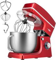 🍞 vivohome 7.5 quart stand mixer, 660w 6-speed tilt-head kitchen electric food mixer with beater, dough hook, and wire whip in red логотип