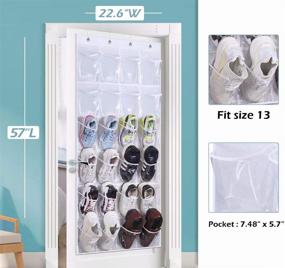 img 2 attached to AOODA Large Pockets, Hanging Shoe Organizer Over The Door Shoe Bag Rack Closet Storage 2 Packs (White) - Clear