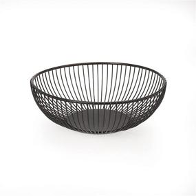 img 3 attached to Gourmet Basics Mikasa Spindle Adjustable 2-Tier Basket with Banana Hook, Black & Gold Antiquing