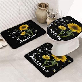 img 4 attached to OneHoney Sunflowers Sunshine Non Slip Bathroom Home Decor