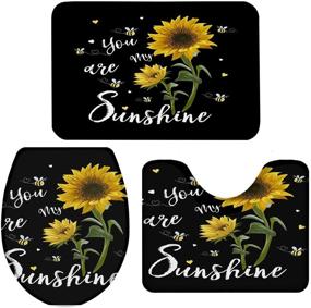 img 3 attached to OneHoney Sunflowers Sunshine Non Slip Bathroom Home Decor