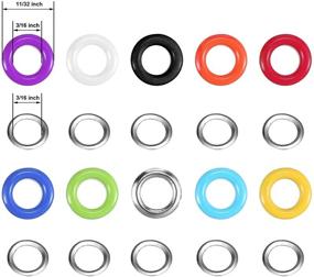 img 3 attached to Bememo 400 Sets 3/16 Inch Multi-Color Metal Eyelets Grommets Kit with Installation Tools, Instructor, and Clear Box