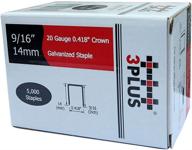 3plus t50/14 20 ga 3/8-inch crown 9/16-inch leg galvanized fine wire staples, 5,000/box logo