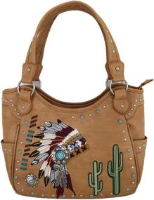 img 3 attached to Chieftain Feather Concealed Shoulder Women's Handbags & Wallets by American