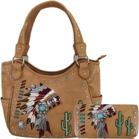 img 4 attached to Chieftain Feather Concealed Shoulder Women's Handbags & Wallets by American