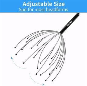 img 1 attached to 🙌 HEETA 2-Pack Head Scalp Massagers, 20 Fingers Scratcher for Deep Relaxation, Hair Stimulation and Stress Relief, Handheld Head Massager Scalp Scratcher in Black