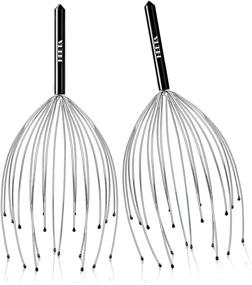 img 4 attached to 🙌 HEETA 2-Pack Head Scalp Massagers, 20 Fingers Scratcher for Deep Relaxation, Hair Stimulation and Stress Relief, Handheld Head Massager Scalp Scratcher in Black