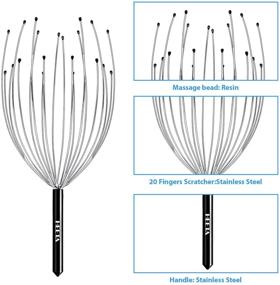 img 3 attached to 🙌 HEETA 2-Pack Head Scalp Massagers, 20 Fingers Scratcher for Deep Relaxation, Hair Stimulation and Stress Relief, Handheld Head Massager Scalp Scratcher in Black