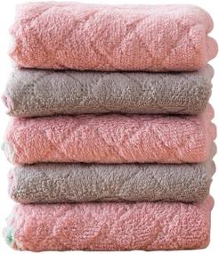 img 4 attached to 🧽 ShiZu 12 Extra-Thick Dish Cloths, 10x10-Inch High-Grade Absorbent Kitchen Towels, Coral Fleece Dish Cloths, Non-Stick Oil Quick Dry Dish Towels, Table Cleaning Cloths - Multi-Color