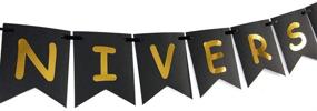 img 1 attached to 🖤 Black Gold Wedding Anniversary Party Decorations: Happy Anniversary Banner, Pom Poms, Paper Lanterns, and Fans for an Unforgettable Celebration