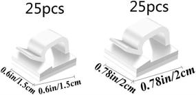 img 4 attached to 📌 50-Пакет Белых Самоклеющихся Кабельных Зажимов - Управление Кабельными Проводами, Органайзер Кабелей для Автомобиля и Офиса - Включает Зажимы Малого и Большого Размера