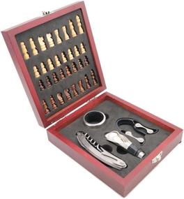 img 1 attached to 🍷 Optimized SEO: Lightahead 4-Piece Wine Chess Gift Set with Chess Set Gift Box - Best Wine Bottle Opener Tool Kit - Ideal Bar Wine Accessories and Gifts