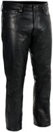 👖 men's black classic 5 pocket leather pants by milwaukee leather lkm5790 logo