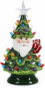 img 4 attached to 🎄 11-Inch Ceramic Christmas Tree by Sunnyglade with 50 Multicolored Lights and 1 Star Topper – Tabletop, Desk, and Classic Series Christmas Decoration