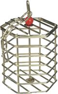 🐦 featherland paradise stainless steel baffle cage: durable hanging foraging toy feeder for birds logo