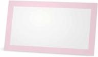 🍼 baby pink place cards: flat or tent style - 10 or 50 pack, white blank front with solid color border - versatile table name cards for dinner, parties, events, holidays, and more (10, flat style) логотип