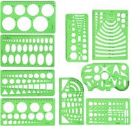 9-piece plastic drawing templates set with french curve ruler and geometric shapes - multi-functional measuring rulers for design, architecture, and building projects logo