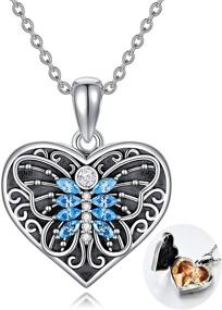 img 4 attached to Sterling Silver Heart Locket: Forever in My Heart Photo Necklace for Women with 2 Picture Holders