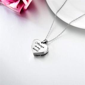 img 2 attached to Sterling Silver Heart Locket: Forever in My Heart Photo Necklace for Women with 2 Picture Holders