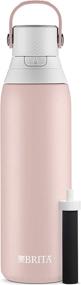 img 4 attached to 🌹 Brita Premium Double Insulated Stainless Steel Water Bottle with Filter, 20 Ounce Capacity, BPA Free, Rose