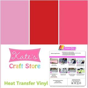 img 3 attached to 🎨 Love Pack: 3 Sheets of 12" x 15" Heat Transfer Vinyl (HTV) in Mixed Colors for Iron-on Applications