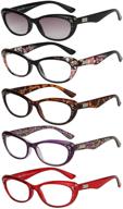 liansan women reading glasses - 5 pairs cat eye prescription eyeglasses for comfortable vision with l3705x logo
