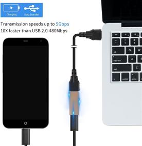 img 1 attached to Duttek USB C к USB 3.0 адаптер - 2 штуки, совместим с iPhone 11, Google Pixel, Huawei – шампанское.