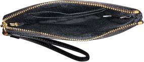 img 1 attached to Small Black Coach Corner Wristlet for Women - Handbags & Wallets