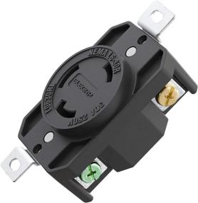 img 4 attached to 🔌 ELEGRP NEMA L6-30R Flush Mounting Locking Receptacle, Twist Lock Generator Socket/Outlet, 30 Amp 250V 2 Pole 3 Wire Grounding, Heavy Duty Industrial Grade, UL Listed (1 Pack, Black) - Enhanced SEO
