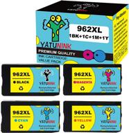 🖨️ yatunink remanufactured ink cartridge combo pack for hp officejet pro 9025 printer ink - hp 962xl black & color cartridges (4pack) logo