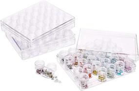 img 4 attached to 💎 Set of 3 Transparent Bead Storage Containers with 90 Jars for Diamond Painting (93 Pieces)
