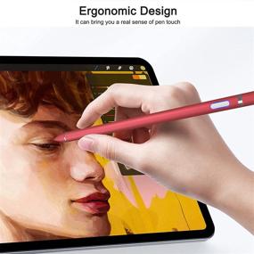 img 2 attached to 🖊️ Red Stylus Pen for Touch Screens - Digital Pencil with Fine Point Stylist, Capacitive Pen Compatible with iPhone, iPad Pro, Air, Mini, Android, Microsoft Surface, and Other Tablets
