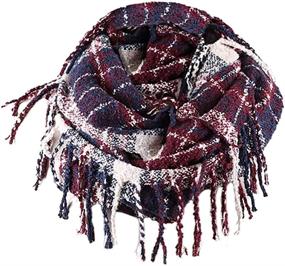 img 4 attached to Womens Winter Infinity Tassel Scarves Women's Accessories