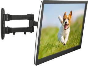 img 3 attached to 📺 Mount-It! Articulating TV Wall Mount: Swivel, Tilt, Single Stud Mount for 23-42 Inch Flat Screen Monitor- 66 lbs Capacity, Black