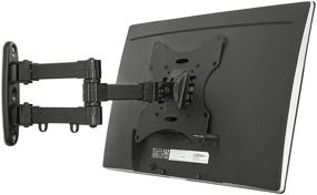 img 2 attached to 📺 Mount-It! Articulating TV Wall Mount: Swivel, Tilt, Single Stud Mount for 23-42 Inch Flat Screen Monitor- 66 lbs Capacity, Black