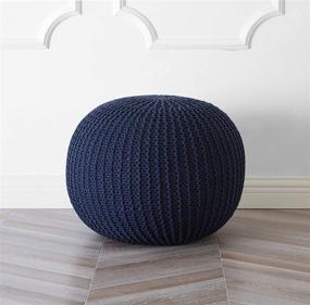 img 3 attached to Urban Shop Round Knit Pouf Home Decor