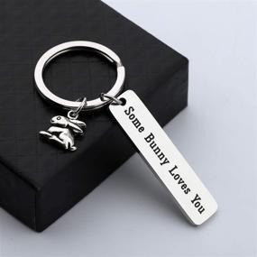 img 1 attached to Gzrlyf Bunny Keychain: A Charming Rabbit 🐰 Gift for Bunny Lovers - Some Bunny Loves You!