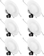 🔆 jjc 6 pack dimmable led recessed lighting - 5/6 inch baffle trim - 18w (75w equiv.) - daylight white 5000k - 1200lm - cri 90 logo